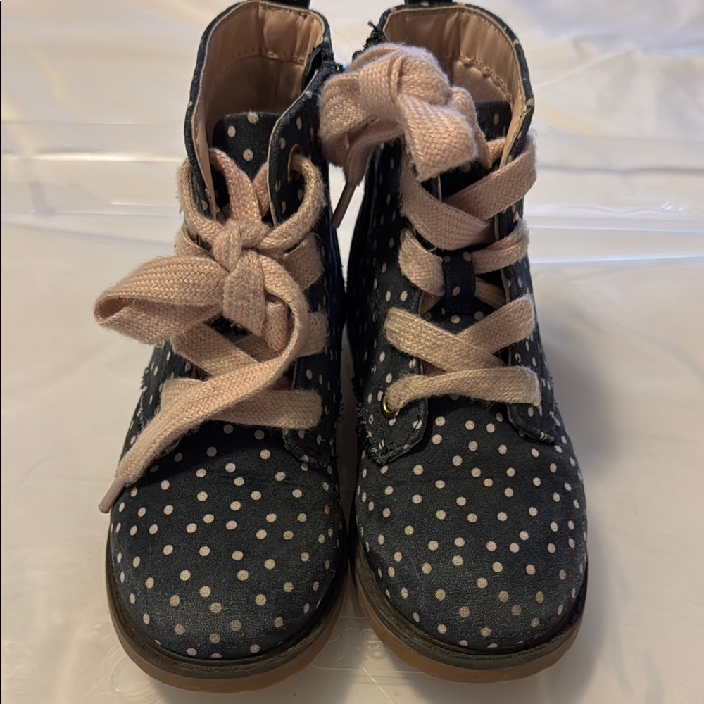 Polka Dot Kids Shoes with Pink Laces